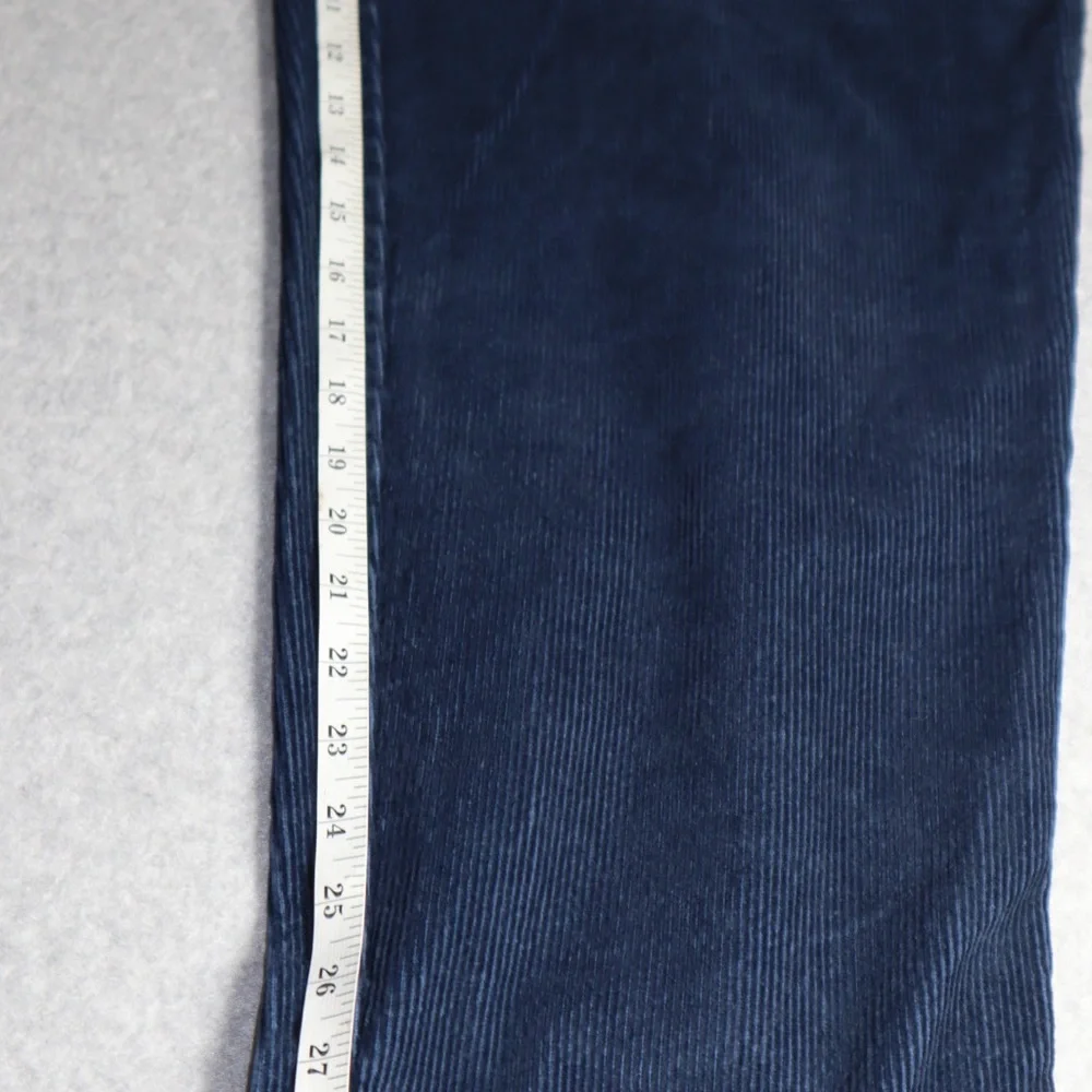 Vintage L.L. Bean Corduroy Pants Womens 8 reg Pleated Front High Rise Navy Blue - Picture 6 of 9